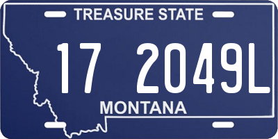 MT license plate 172049L