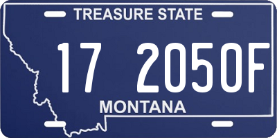 MT license plate 172050F