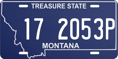 MT license plate 172053P