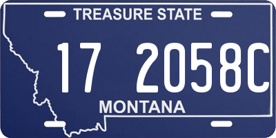MT license plate 172058C