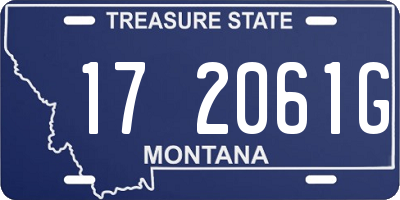 MT license plate 172061G
