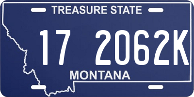 MT license plate 172062K