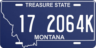 MT license plate 172064K