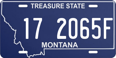 MT license plate 172065F