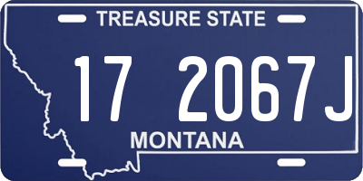 MT license plate 172067J