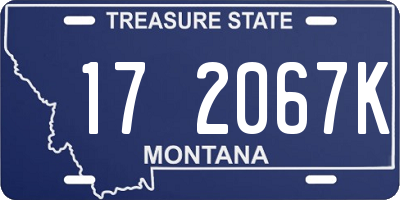 MT license plate 172067K