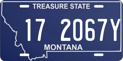MT license plate 172067Y