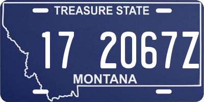 MT license plate 172067Z