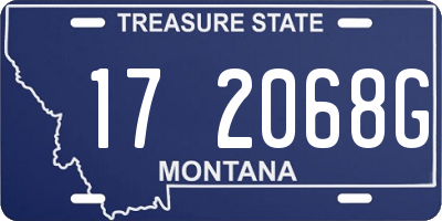 MT license plate 172068G