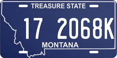 MT license plate 172068K