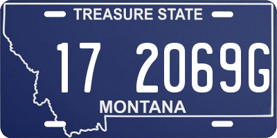 MT license plate 172069G