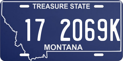MT license plate 172069K