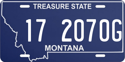 MT license plate 172070G