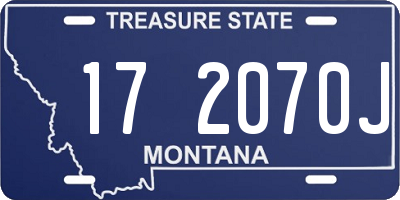 MT license plate 172070J