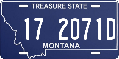 MT license plate 172071D