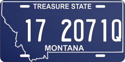 MT license plate 172071Q