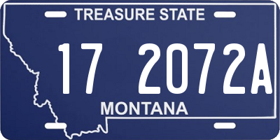 MT license plate 172072A