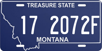 MT license plate 172072F