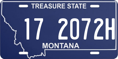 MT license plate 172072H