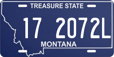 MT license plate 172072L