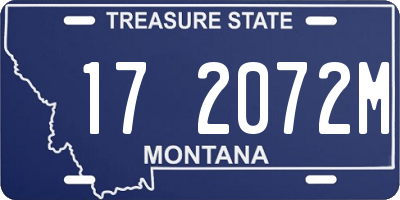 MT license plate 172072M