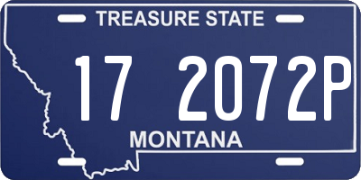 MT license plate 172072P