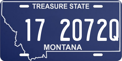 MT license plate 172072Q