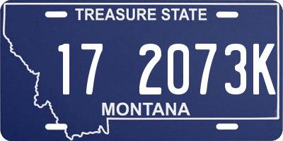 MT license plate 172073K