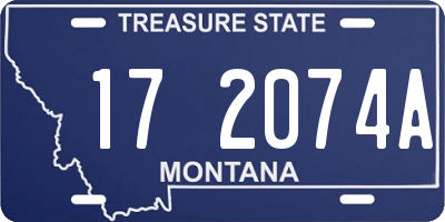 MT license plate 172074A