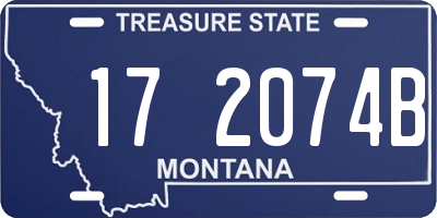 MT license plate 172074B