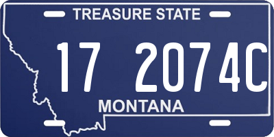 MT license plate 172074C