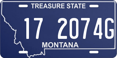 MT license plate 172074G