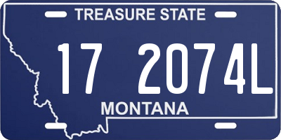 MT license plate 172074L