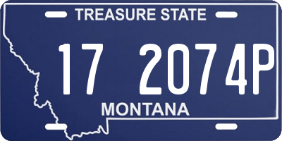 MT license plate 172074P
