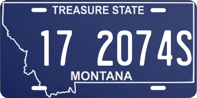 MT license plate 172074S