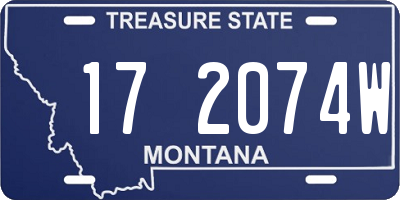MT license plate 172074W