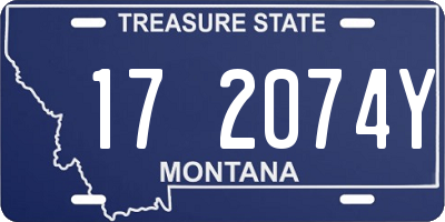 MT license plate 172074Y
