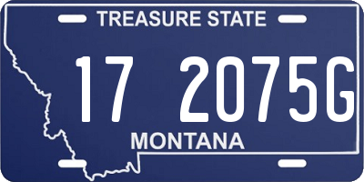 MT license plate 172075G