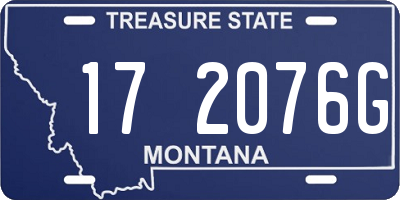 MT license plate 172076G