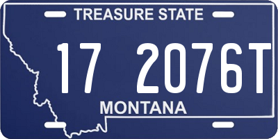 MT license plate 172076T