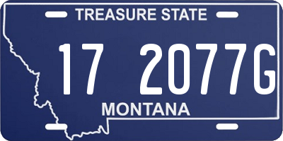 MT license plate 172077G