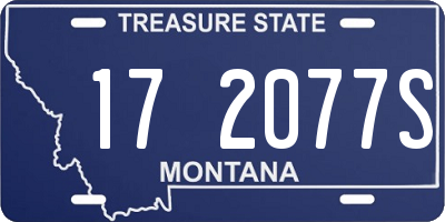 MT license plate 172077S