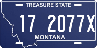 MT license plate 172077X
