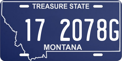 MT license plate 172078G