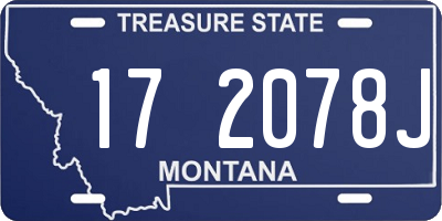 MT license plate 172078J