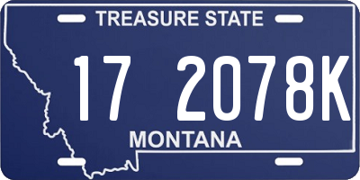 MT license plate 172078K
