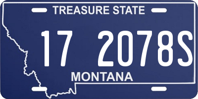 MT license plate 172078S