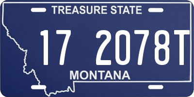 MT license plate 172078T