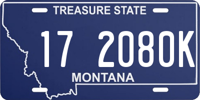 MT license plate 172080K