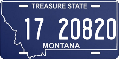 MT license plate 172082O
